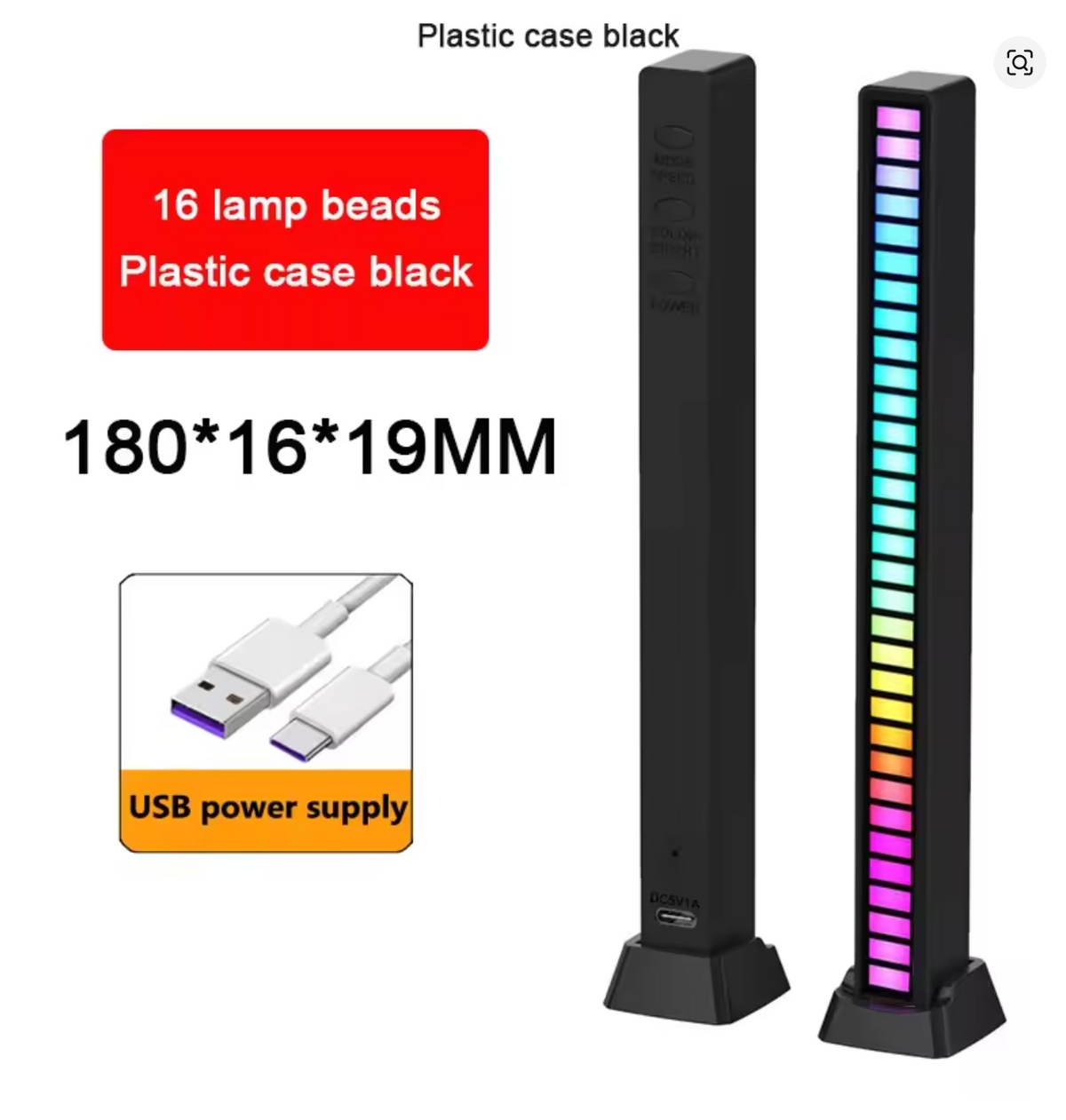 RGB LED Strip Light Music Sound Control Pickup Rhythm Ambient Lamp Atmosphere Night Lights For Bar Car Room TV Gaming Decoration