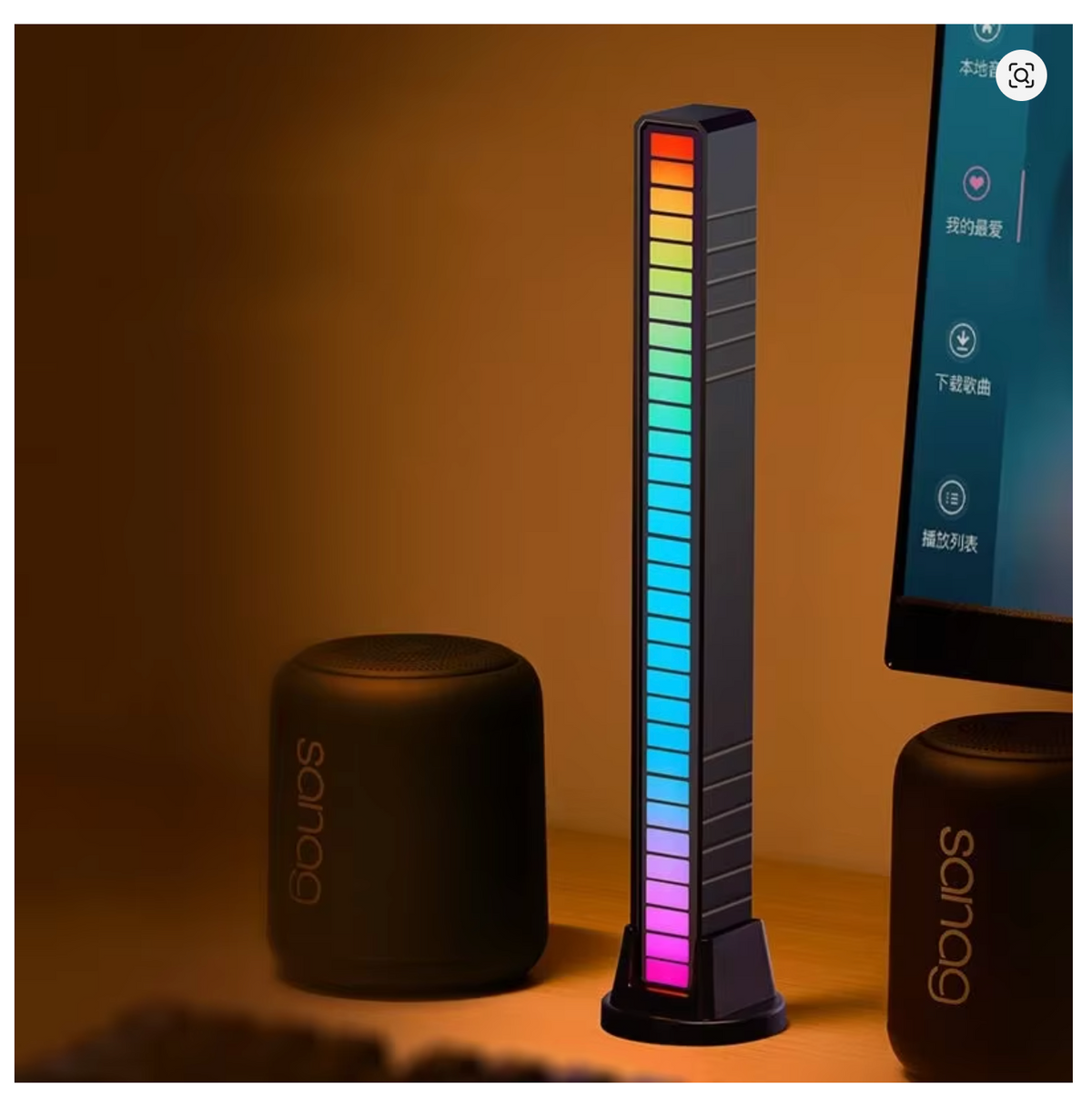 RGB LED Strip Light Music Sound Control Pickup Rhythm Ambient Lamp Atmosphere Night Lights For Bar Car Room TV Gaming Decoration