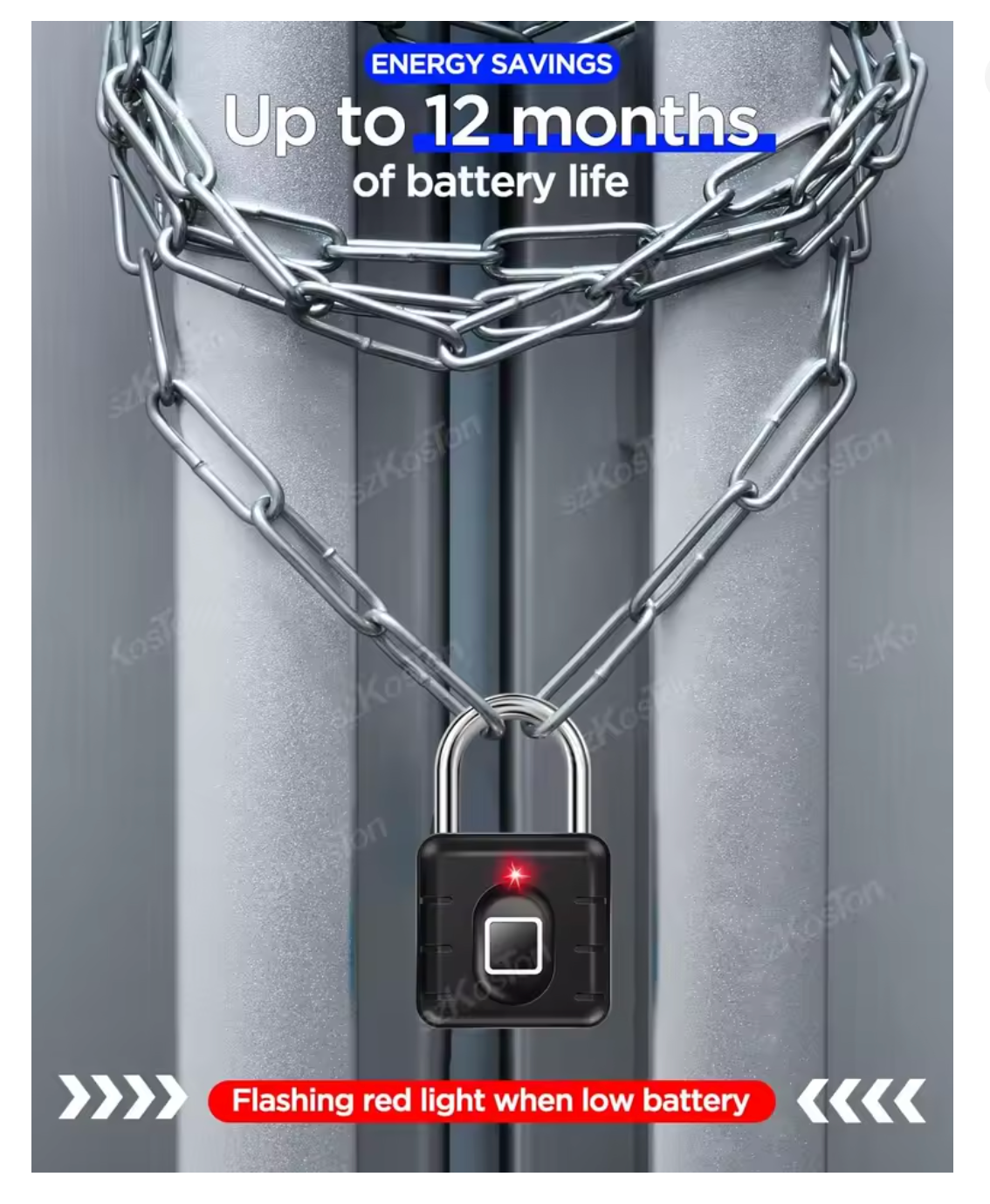 Waterproof Smart Fingerprint Padlock Locker Dormitory Anti-theft Padlock Keyless Security Protect Electronic Unlock for Luggage